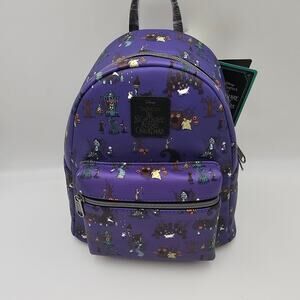 Disney The Nightmare Before Christmas AOP Purple Black Hot Topic Mini Backpack